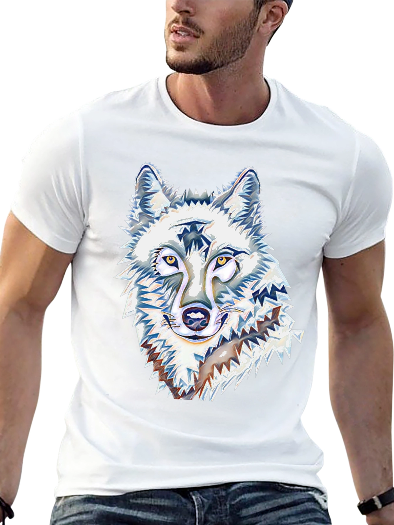 Wolf Graphic Tee - Black Cotton Blend