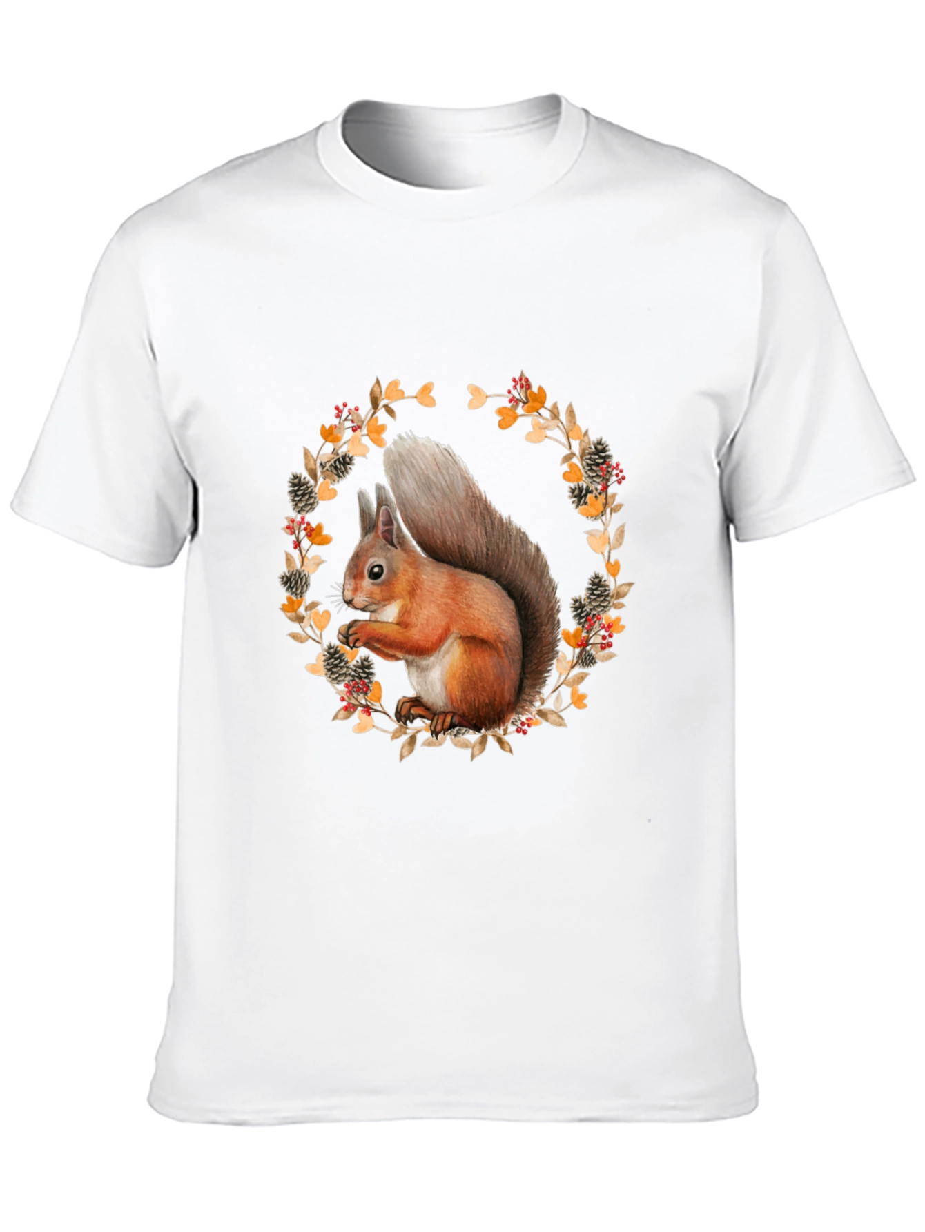 Squirrel Wreath Graphic T-Shirt - Unisex Style