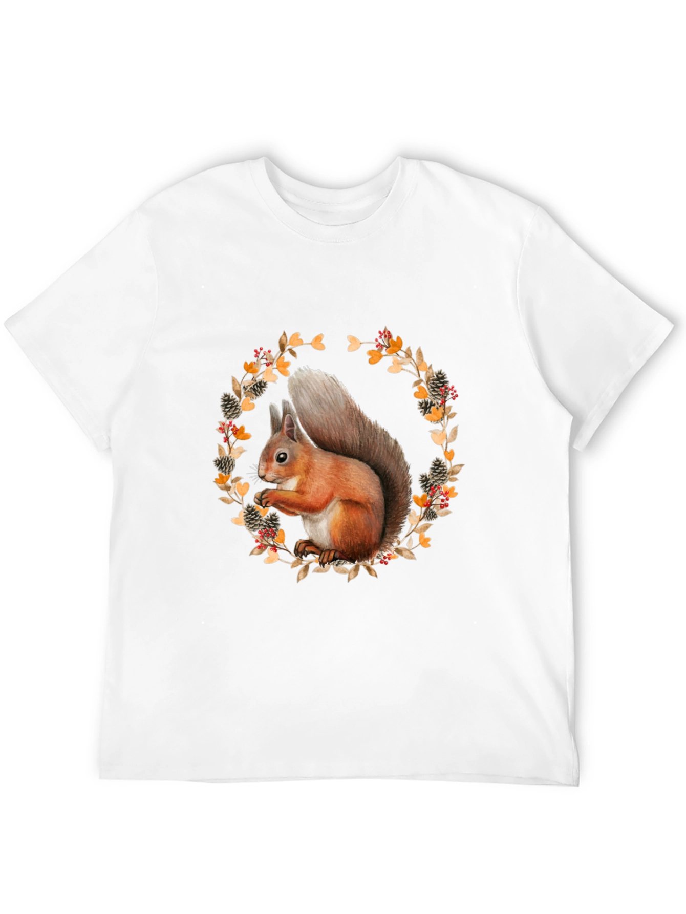 Squirrel Wreath Graphic T-Shirt - Unisex Style
