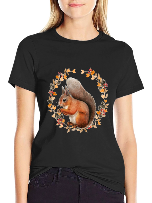 Squirrel Wreath Graphic T-Shirt - Unisex Style