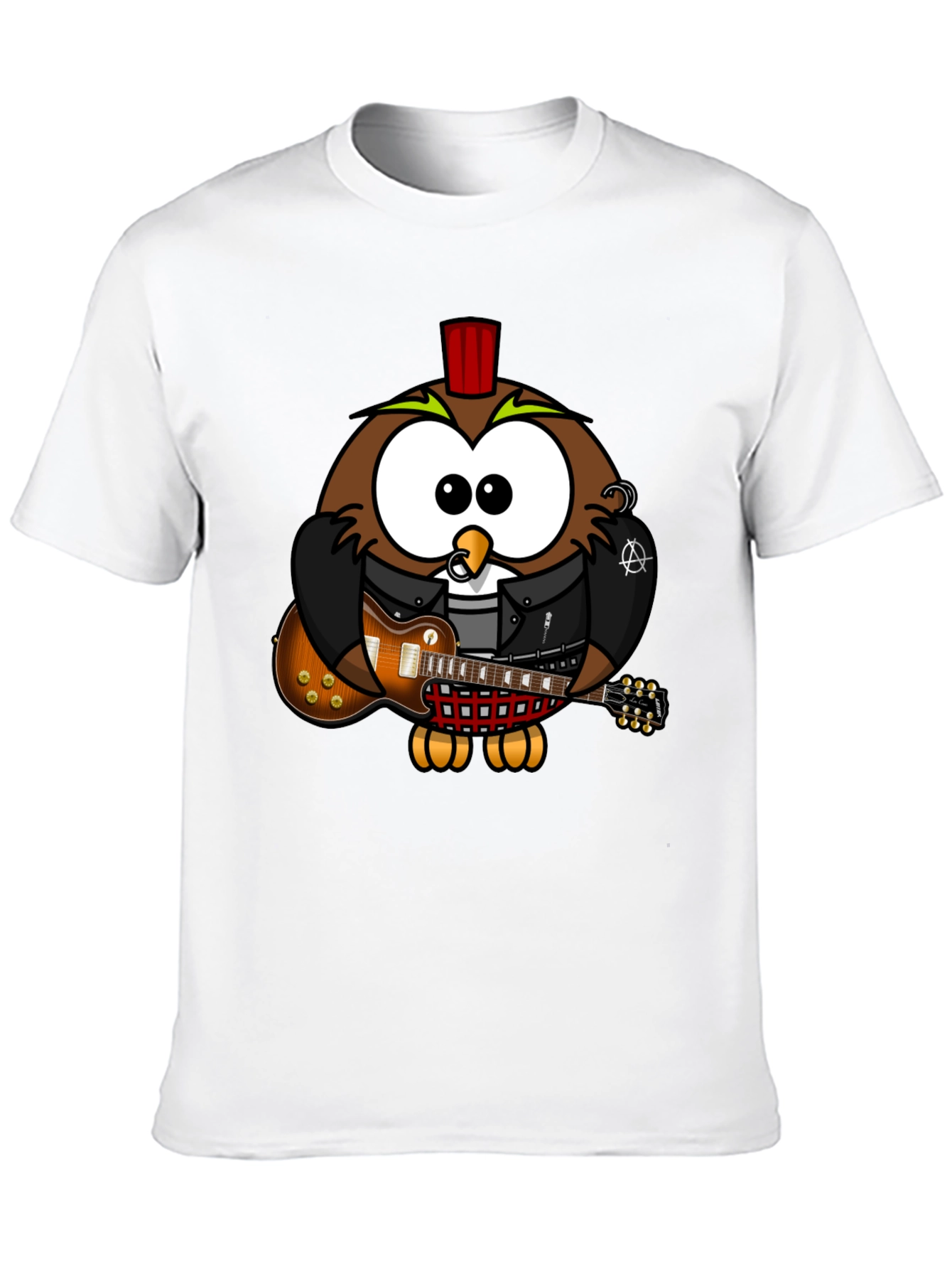 Cool Owl Guitarist Graphic T-Shirt