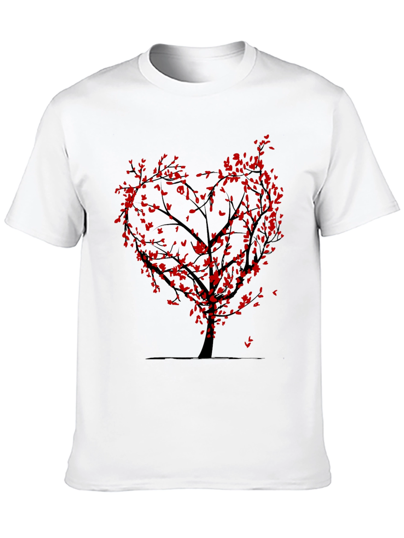 Heart Tree Graphic Tee - Trendy Black T-Shirt