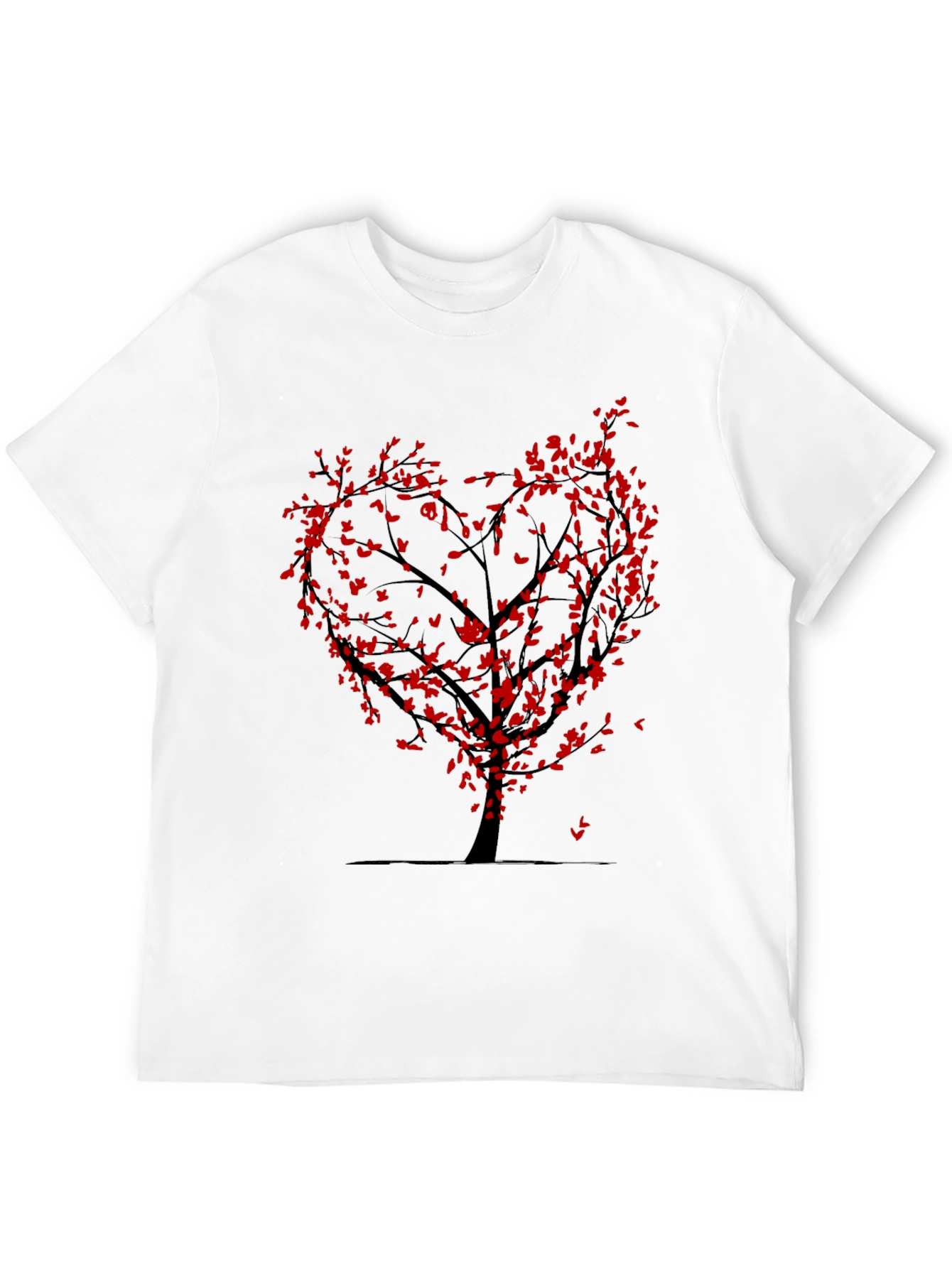 Heart Tree Graphic Tee - Trendy Black T-Shirt
