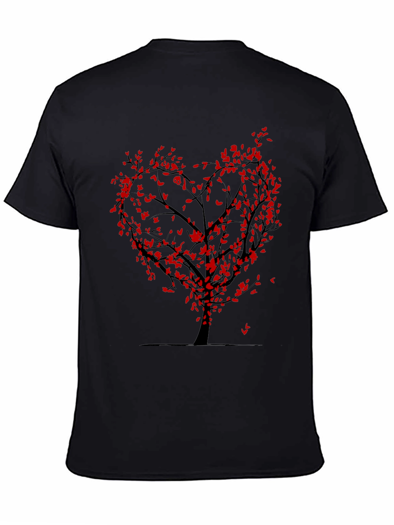 Heart Tree Graphic Tee - Trendy Black T-Shirt