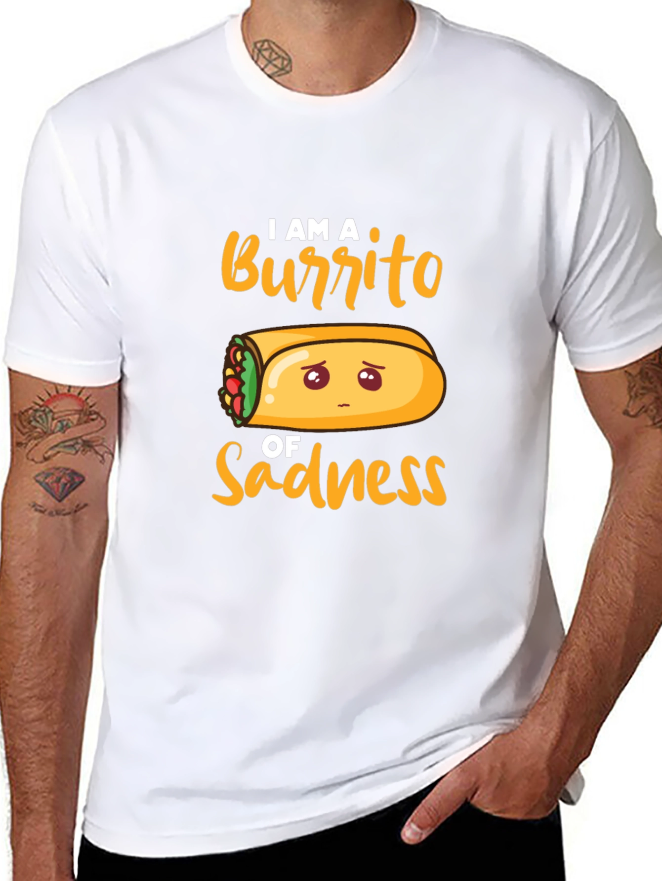 Sad Burrito Graphic T-Shirt - Unisex Cotton Tee