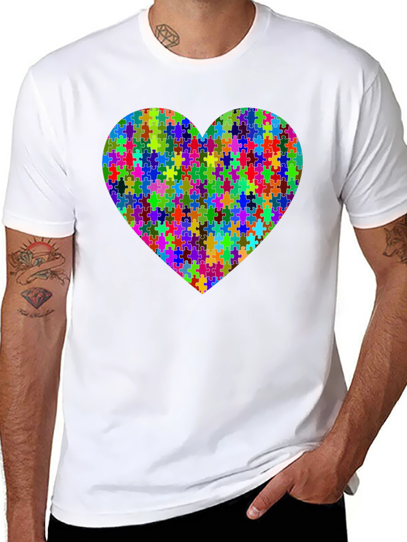 Puzzle Heart Graphic Tee