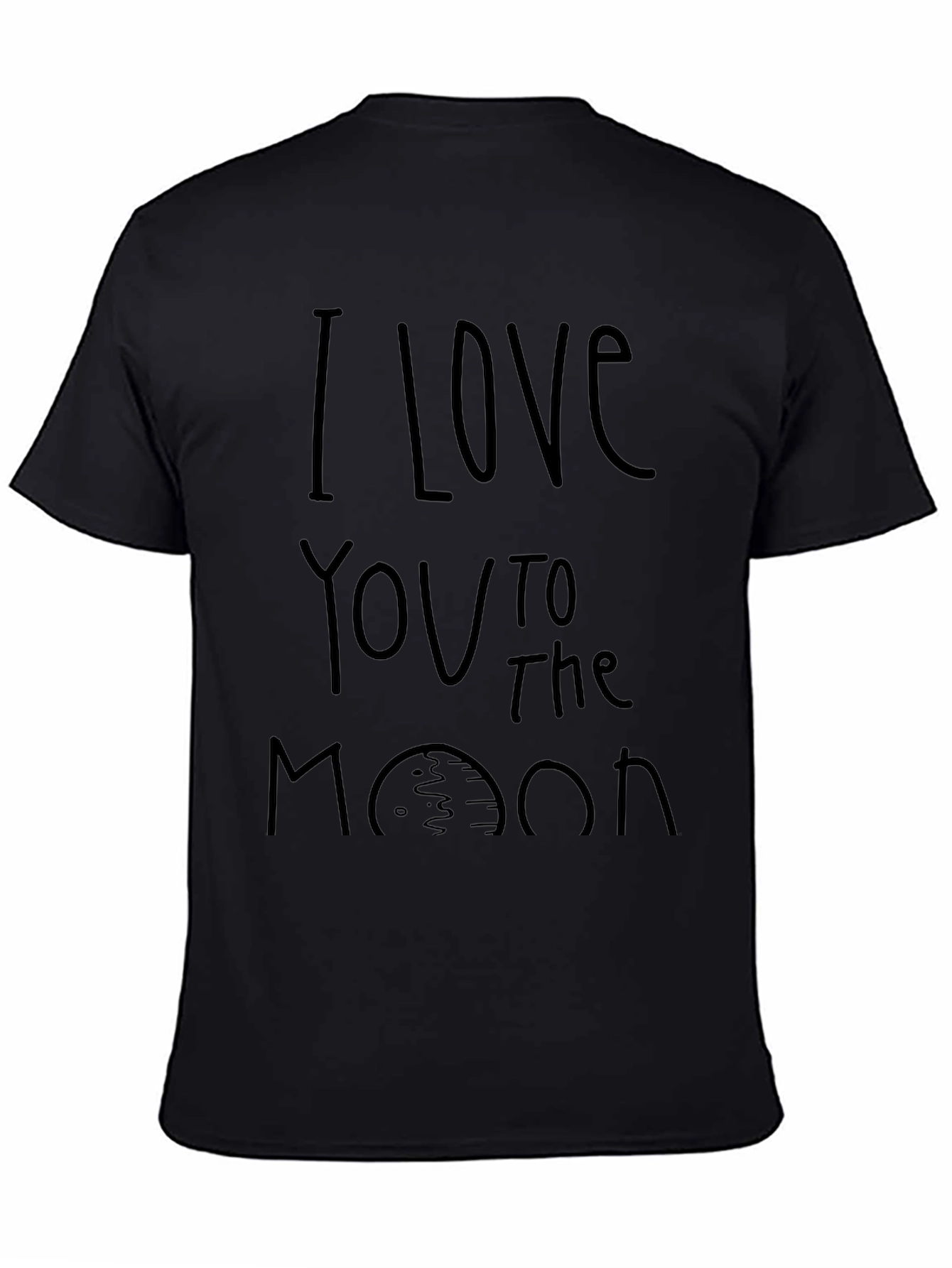 I Love You To The Moon Black Tee