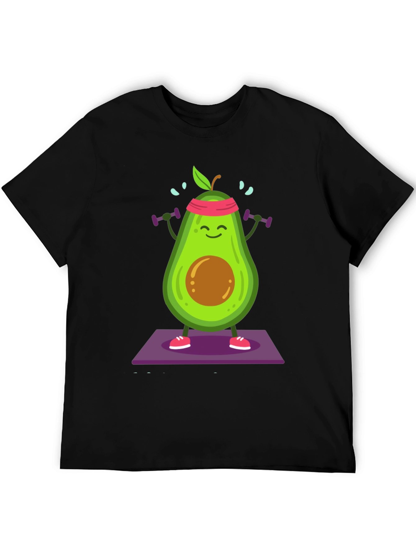 Avocado Gym Black T-Shirt - Workout Ready!
