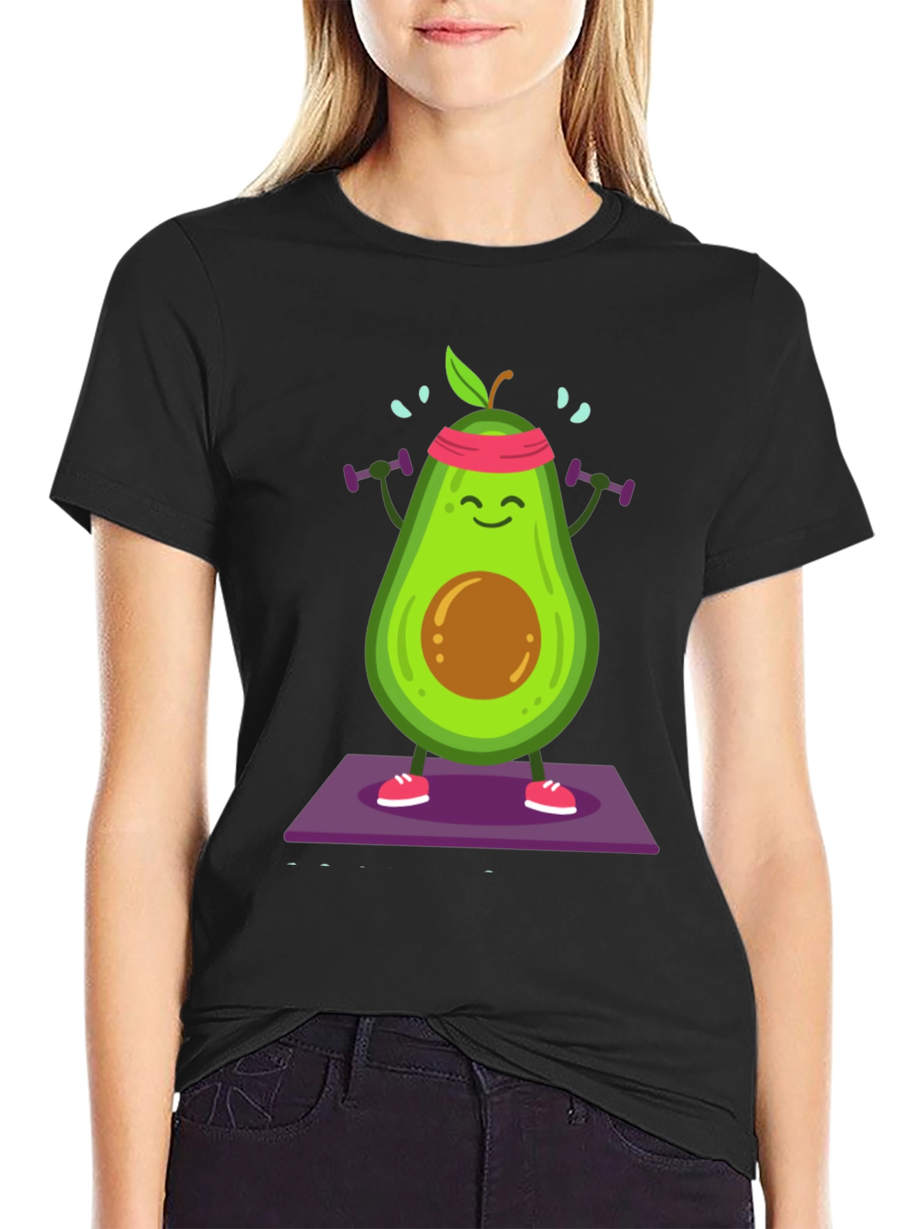Avocado Gym Black T-Shirt - Workout Ready!