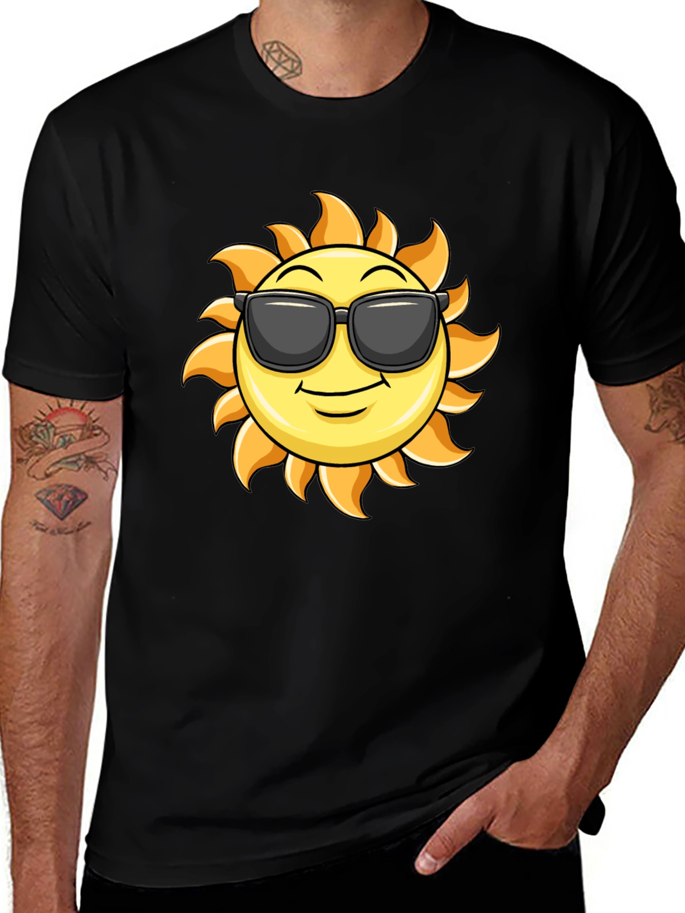 Cool Sun Graphic T-Shirt - Black