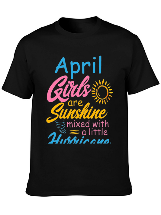April Girls Sunshine Hurricane Black Tee