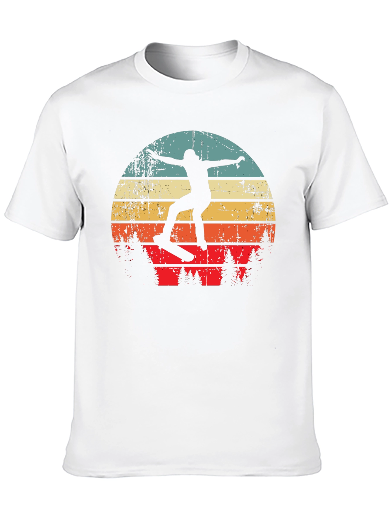 Retro Skateboarder Sunset Graphic Tee