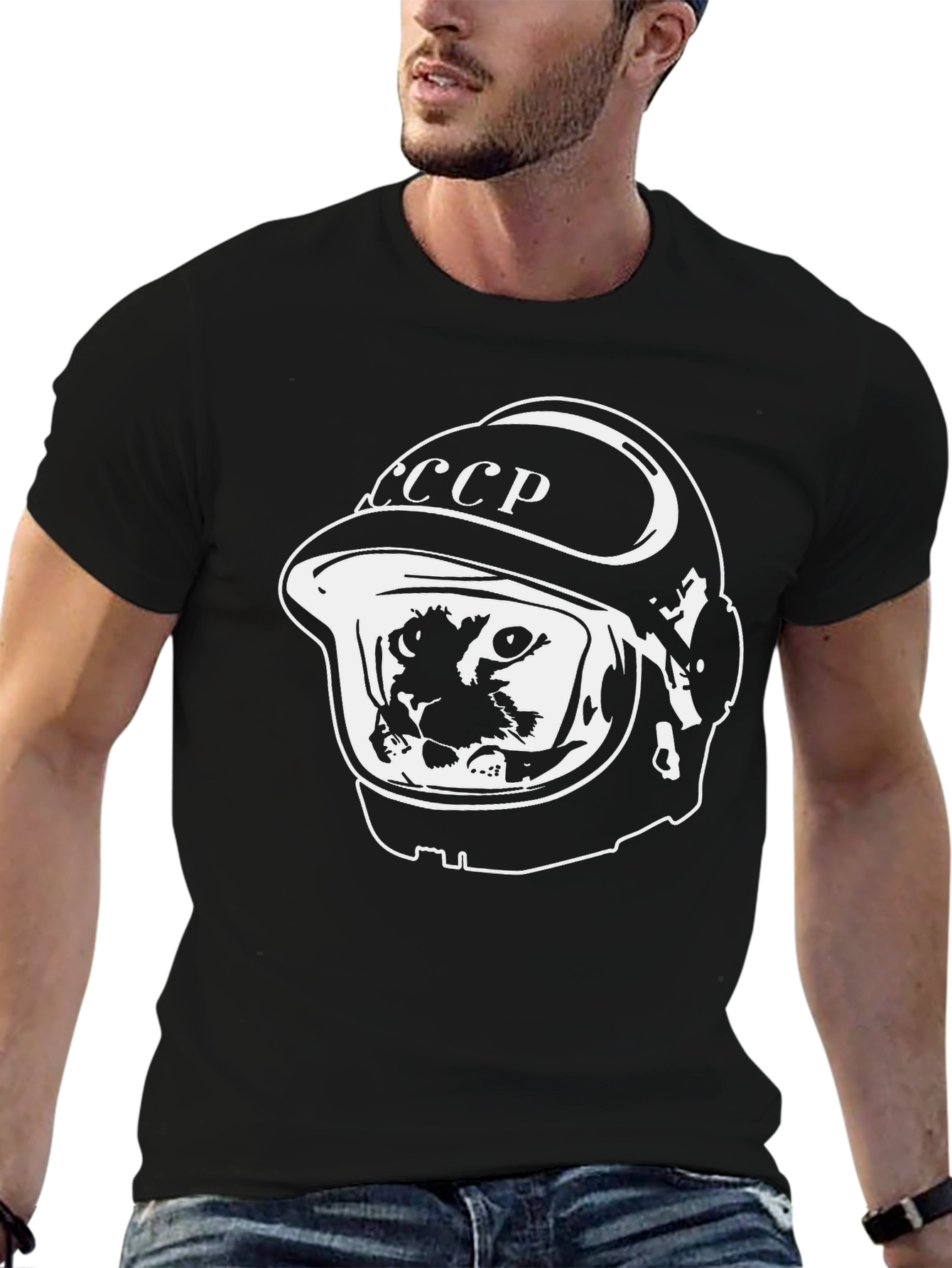 Retro USSR Cat Cosmonaut T-Shirt