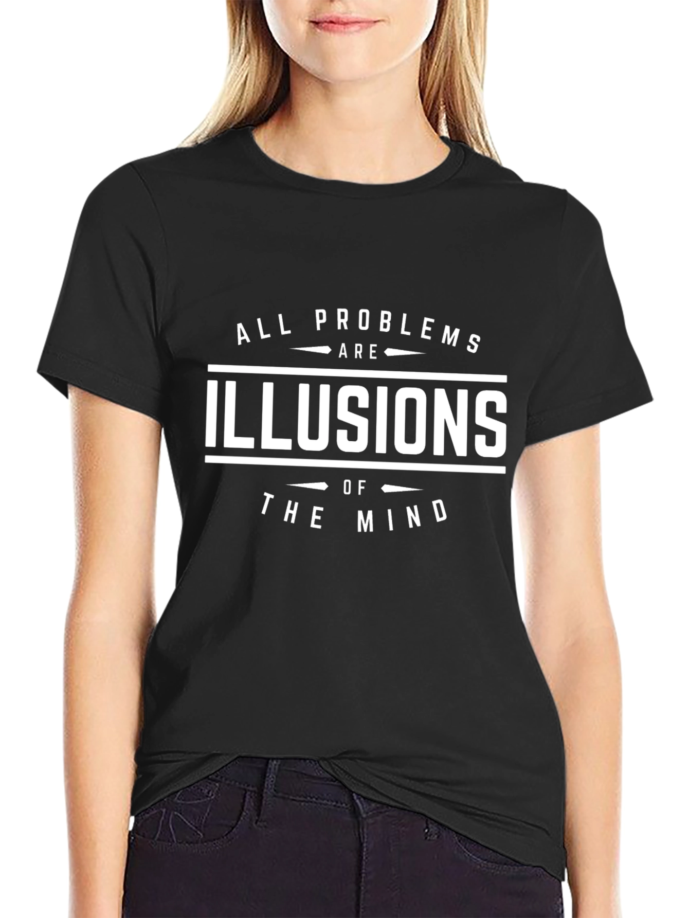 Illusion of the Mind Black Graphic T-Shirt