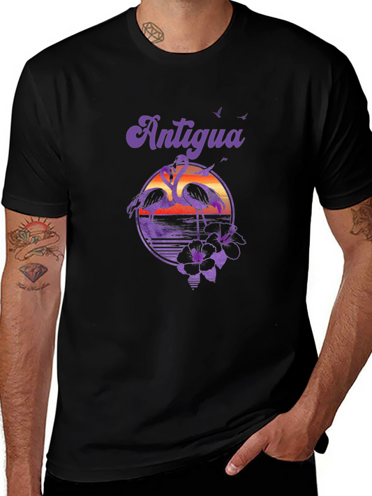 Antigua Flamingo Sunset Graphic T-Shirt