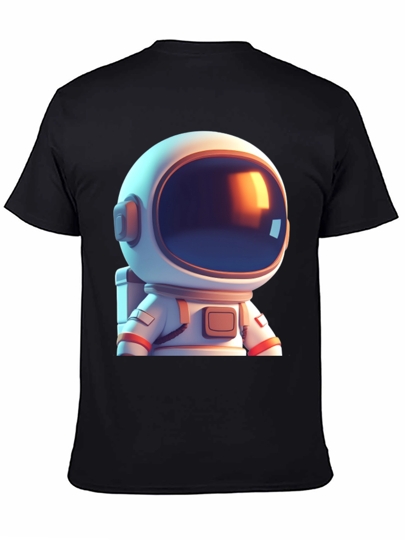 Astronaut Cartoon Graphic Black T-Shirt