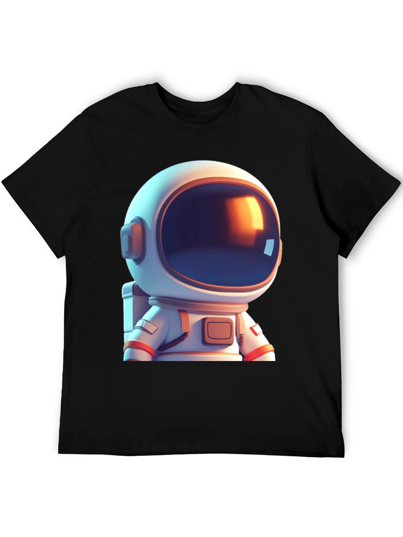 Astronaut Cartoon Graphic Black T-Shirt