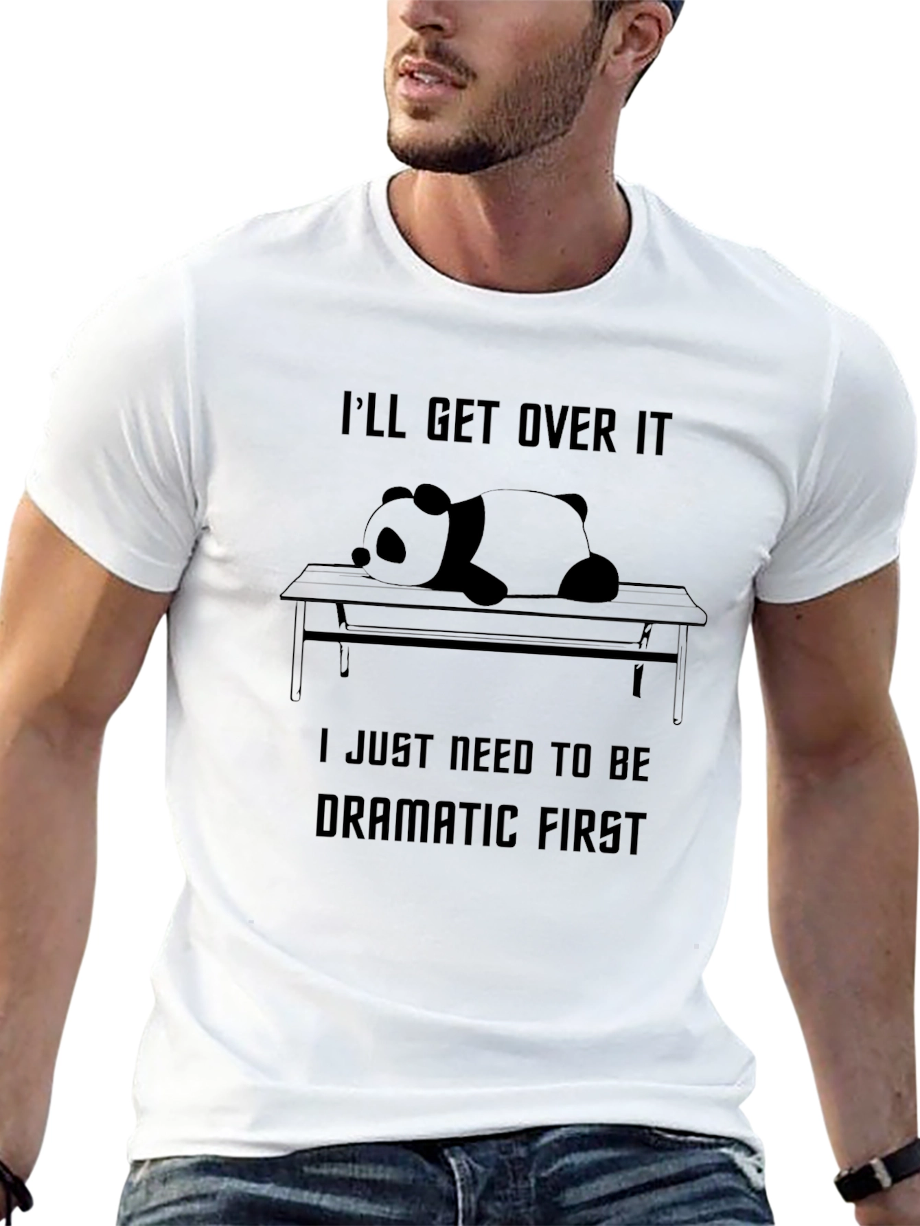 Dramatic Panda Graphic T-Shirt - Sarcastic Tee