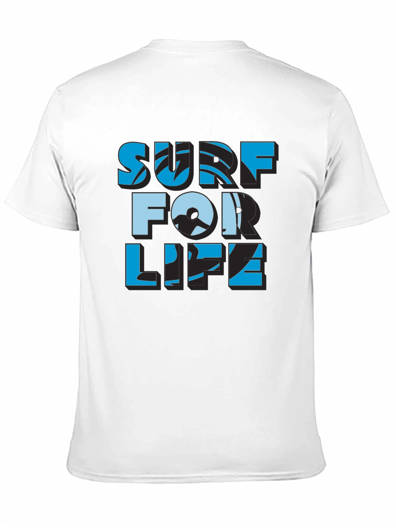 Surf For Life Black T-Shirt | Cool Design