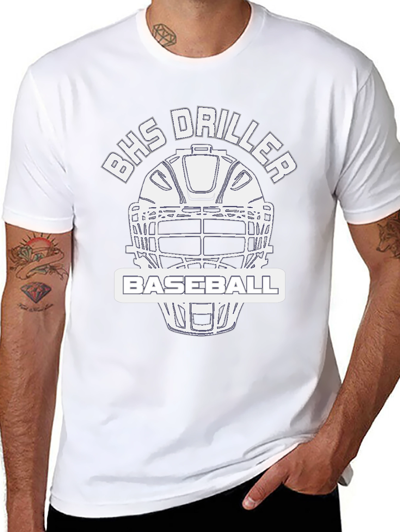 BHS Driller Baseball Black T-Shirt