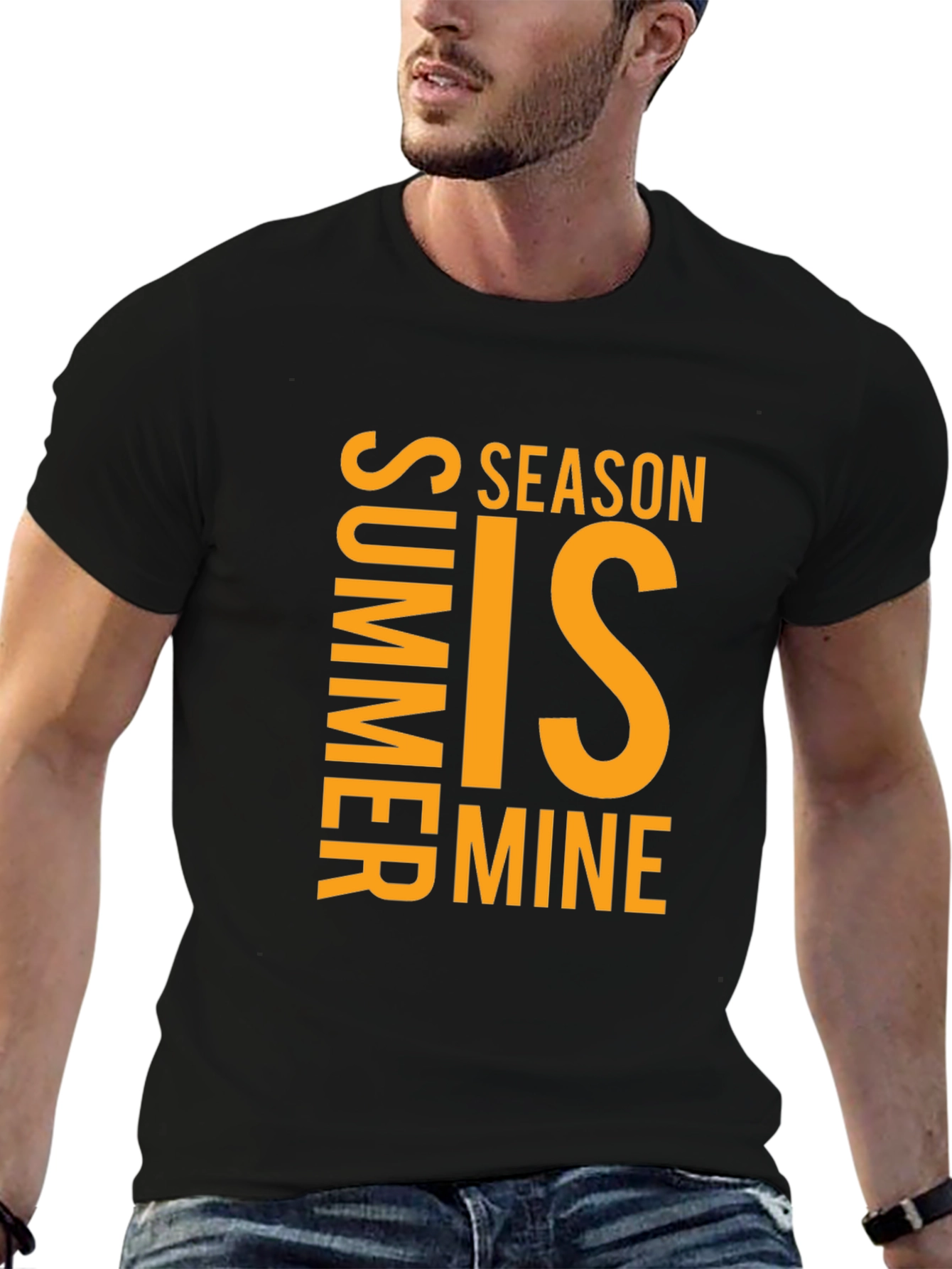 Summer is Mine Graphic Tee - Black Casual T-Shirt