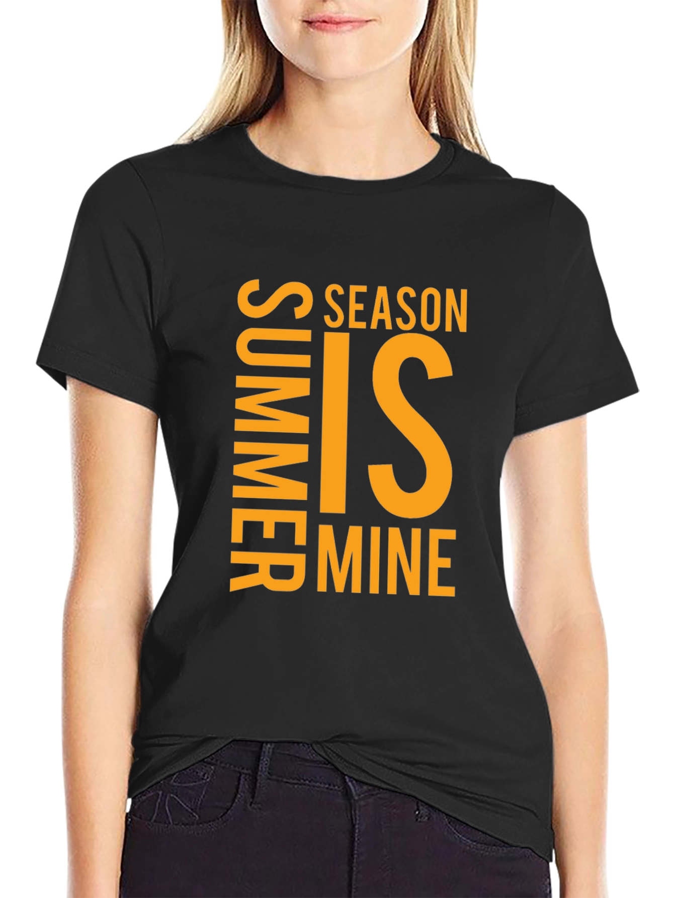 Summer is Mine Graphic Tee - Black Casual T-Shirt