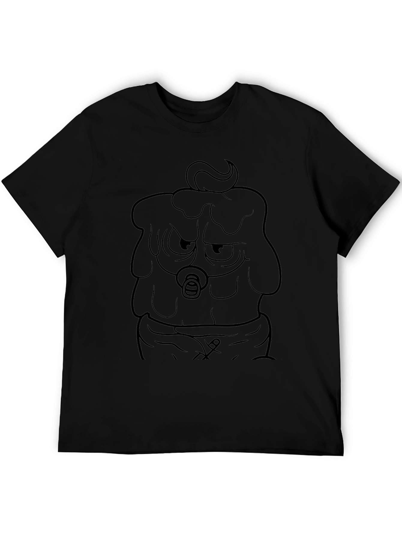 Grumpy Cartoon Character Graphic T-Shirt