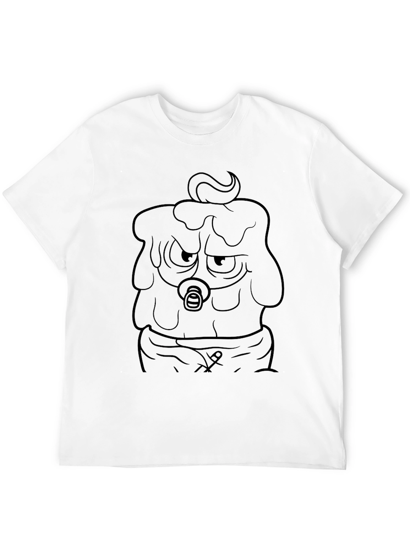 Grumpy Cartoon Character Graphic T-Shirt