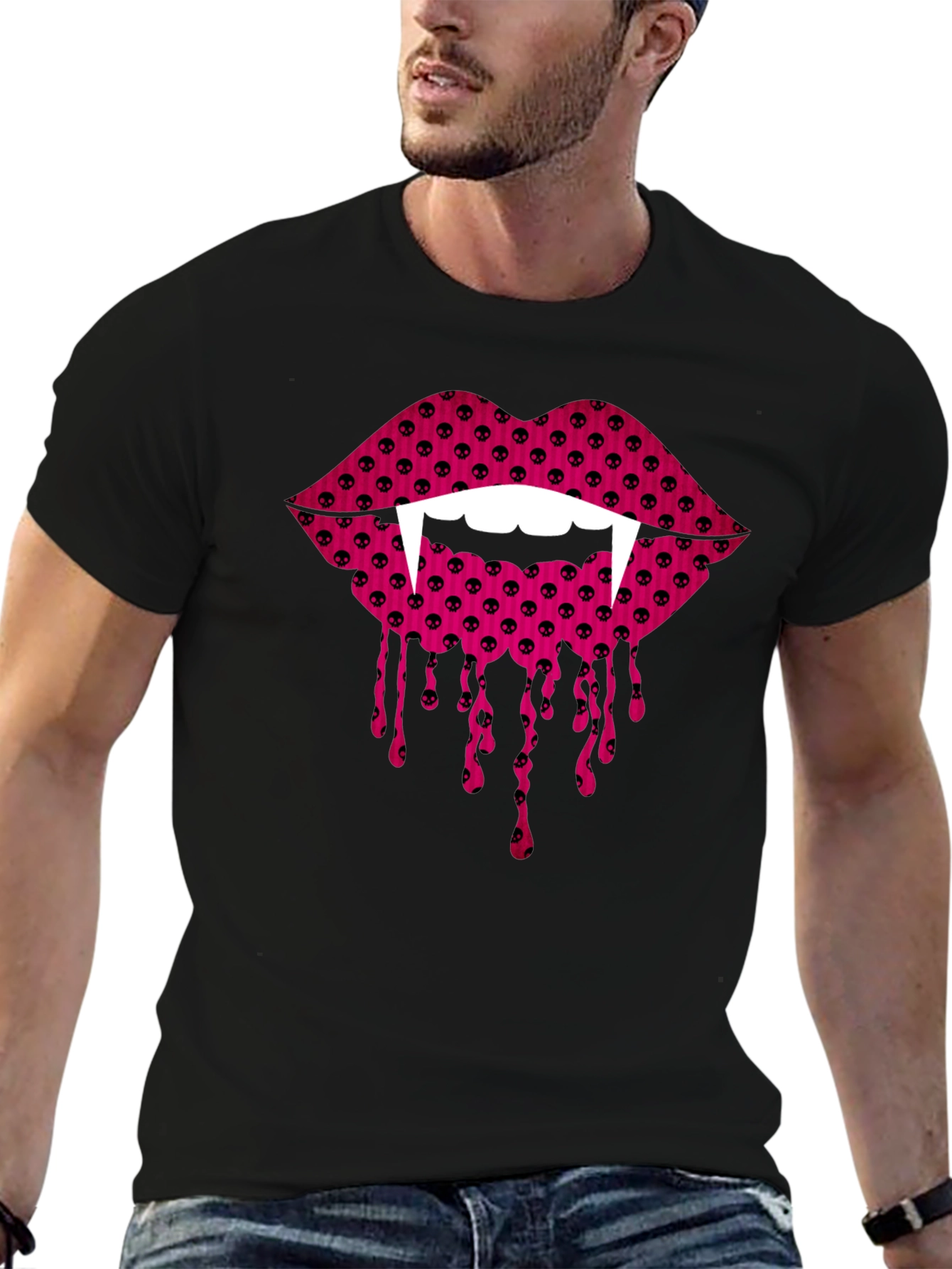 Vampire Lips Black T-Shirt