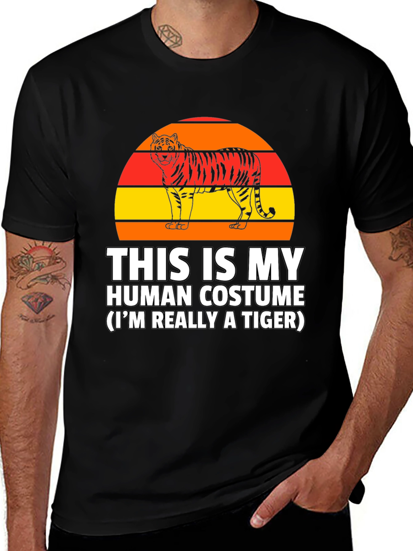 Funny Tiger Costume Graphic T-Shirt