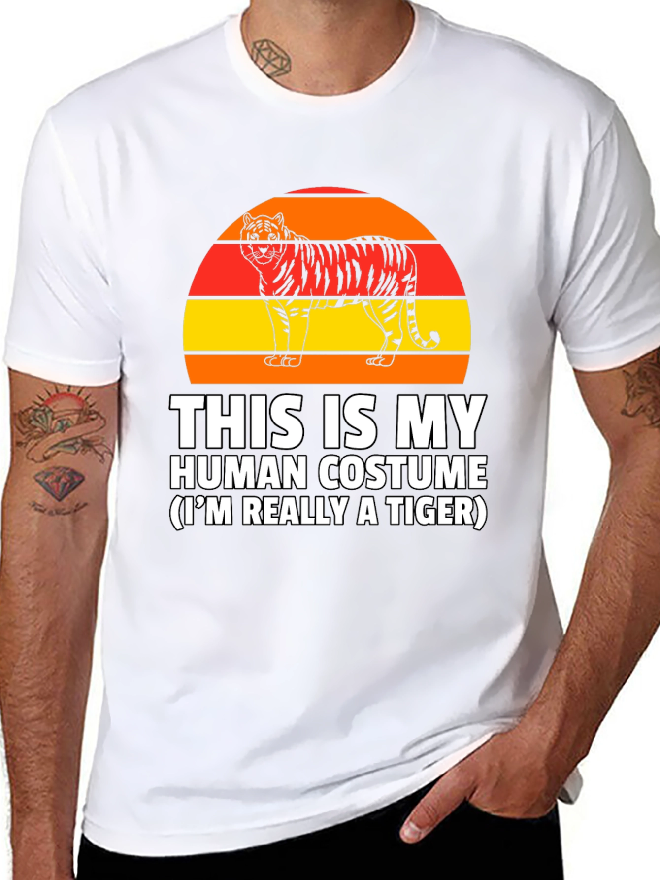 Funny Tiger Costume Graphic T-Shirt