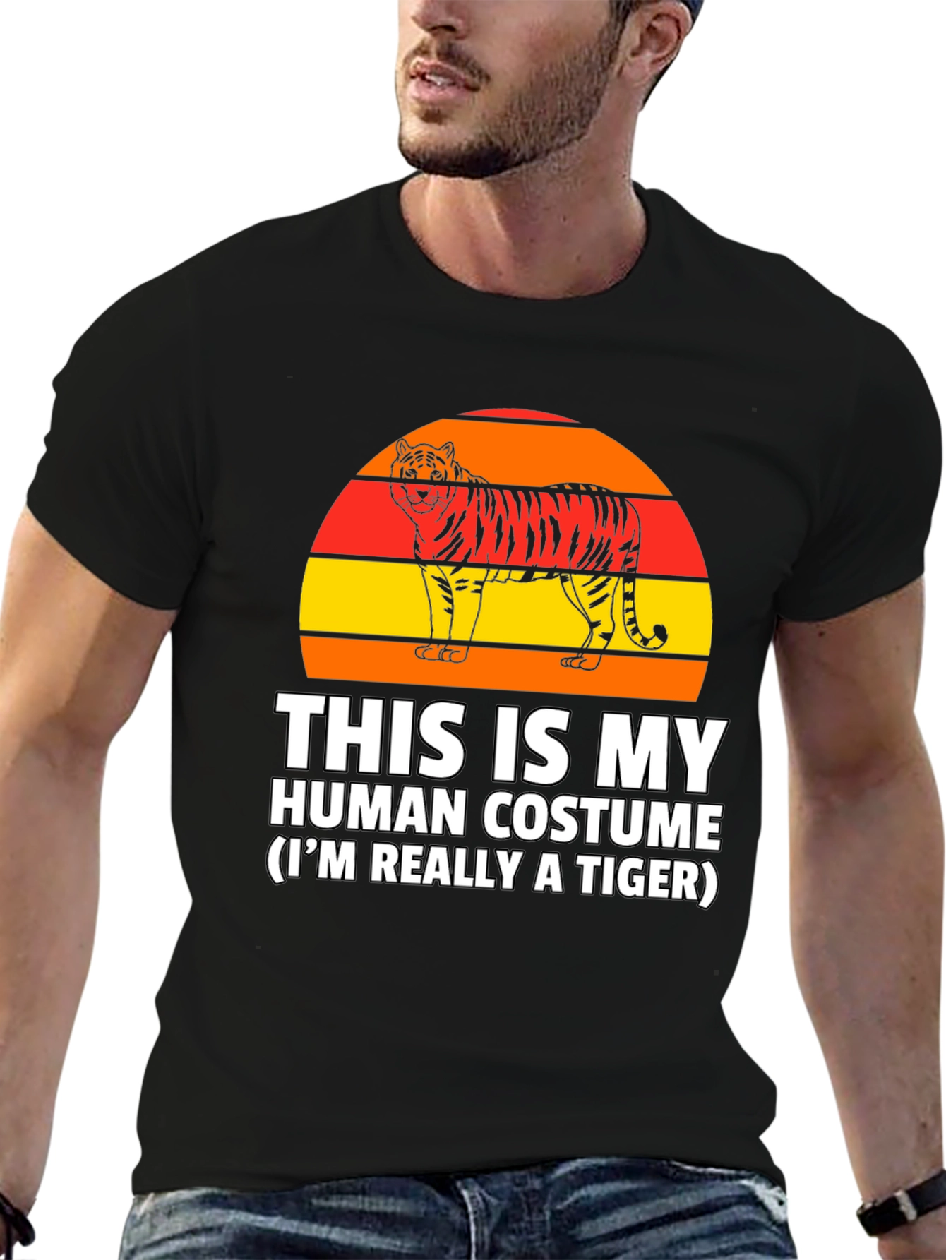Funny Tiger Costume Graphic T-Shirt