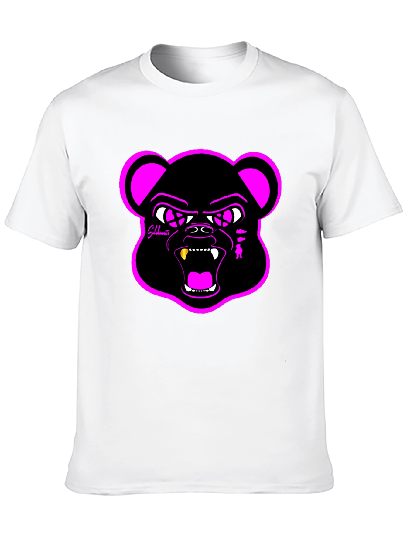 Graphic Black T-Shirt with Bear Design