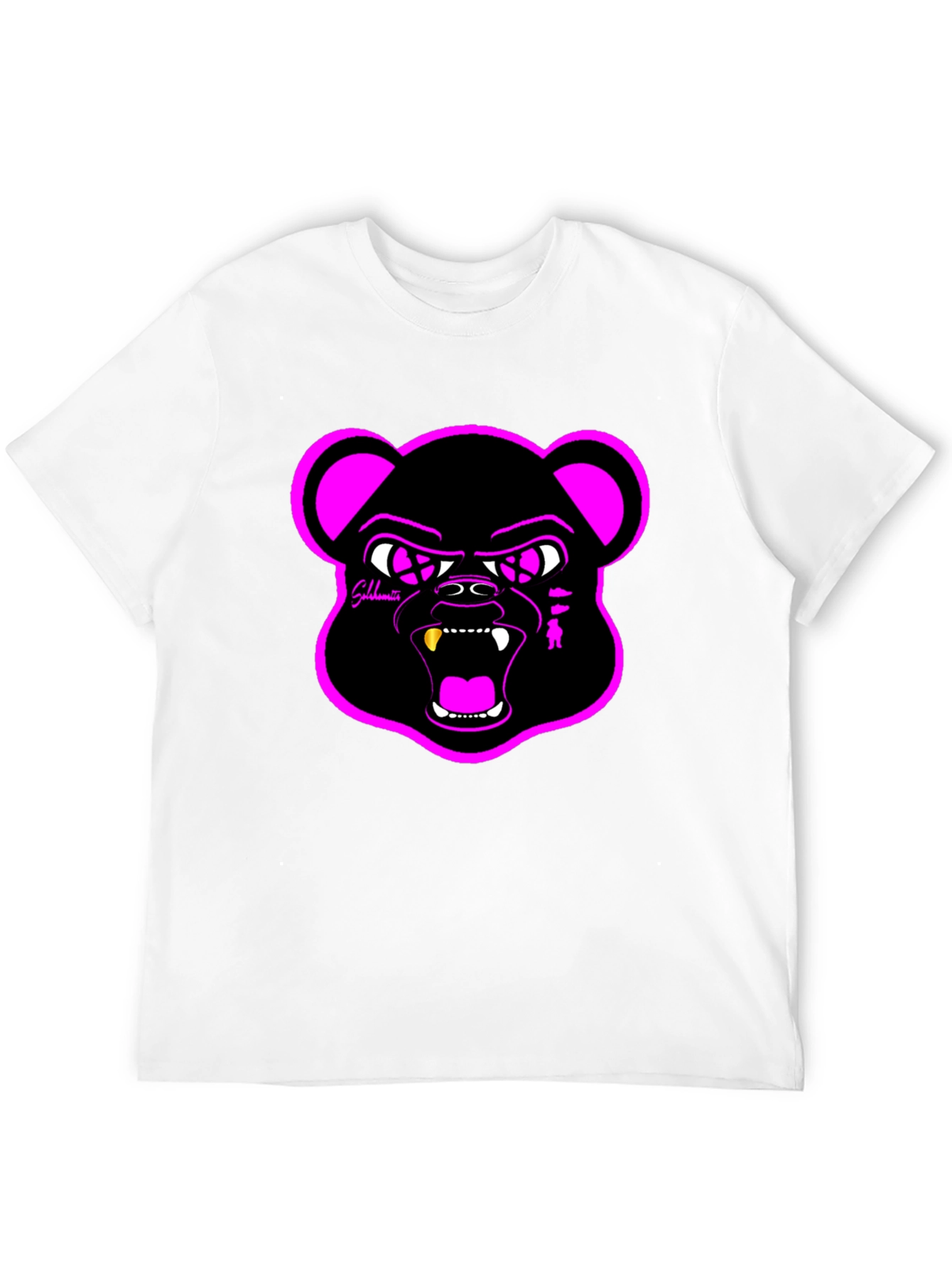 Graphic Black T-Shirt with Bear Design