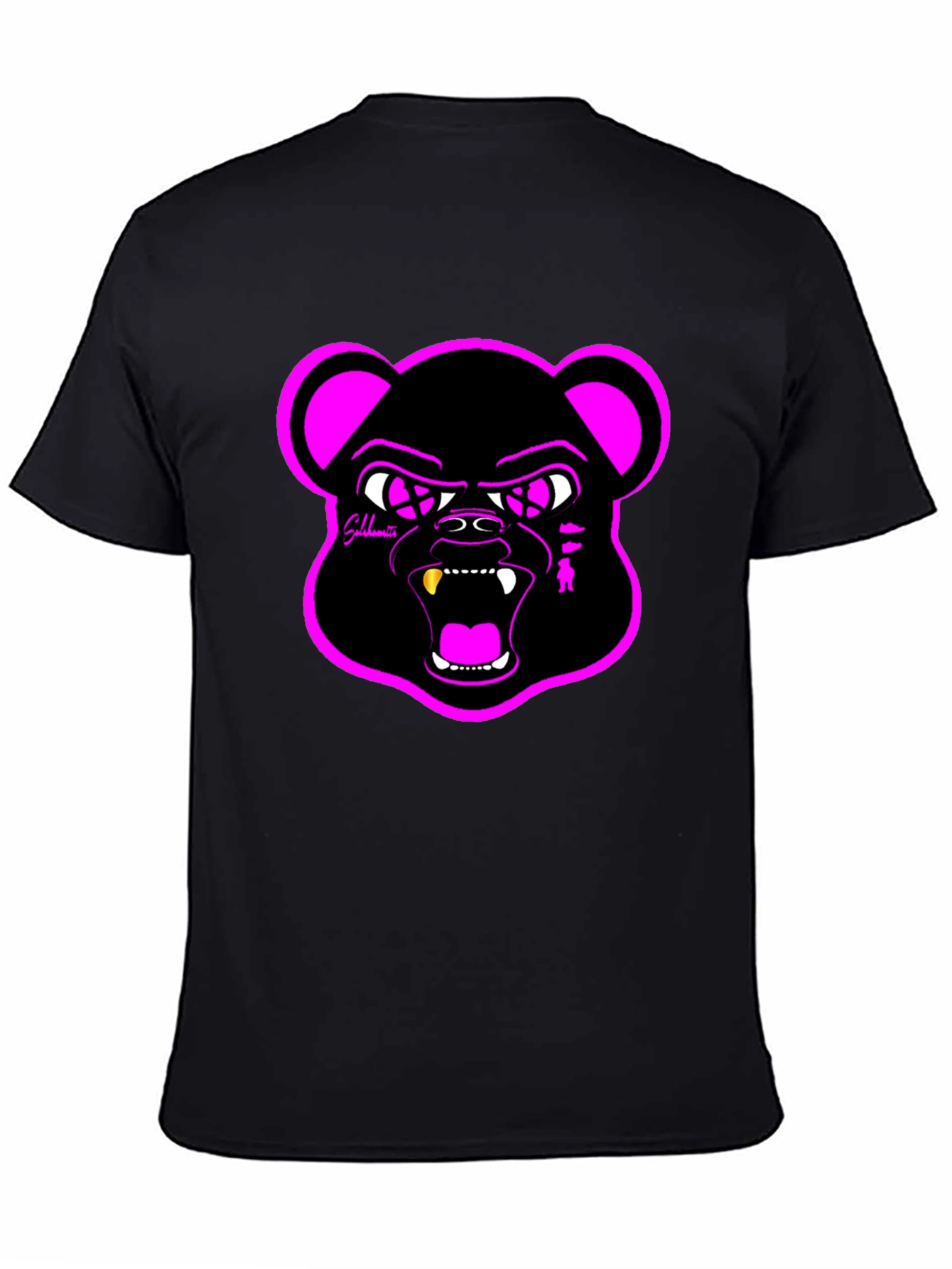 Graphic Black T-Shirt with Bear Design