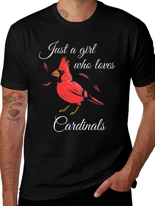 Cardinal Lover Graphic Tee - Just a Girl Who Loves Cardinals