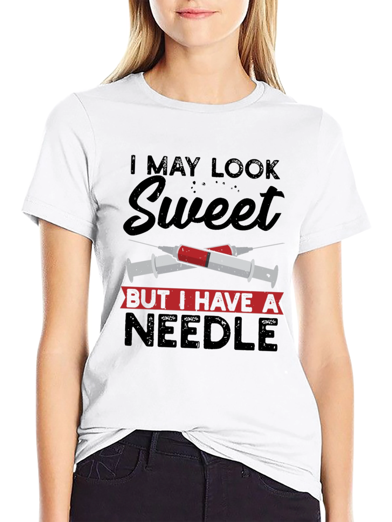 Sweet Needle Graphic Tee - Unisex Black T-Shirt