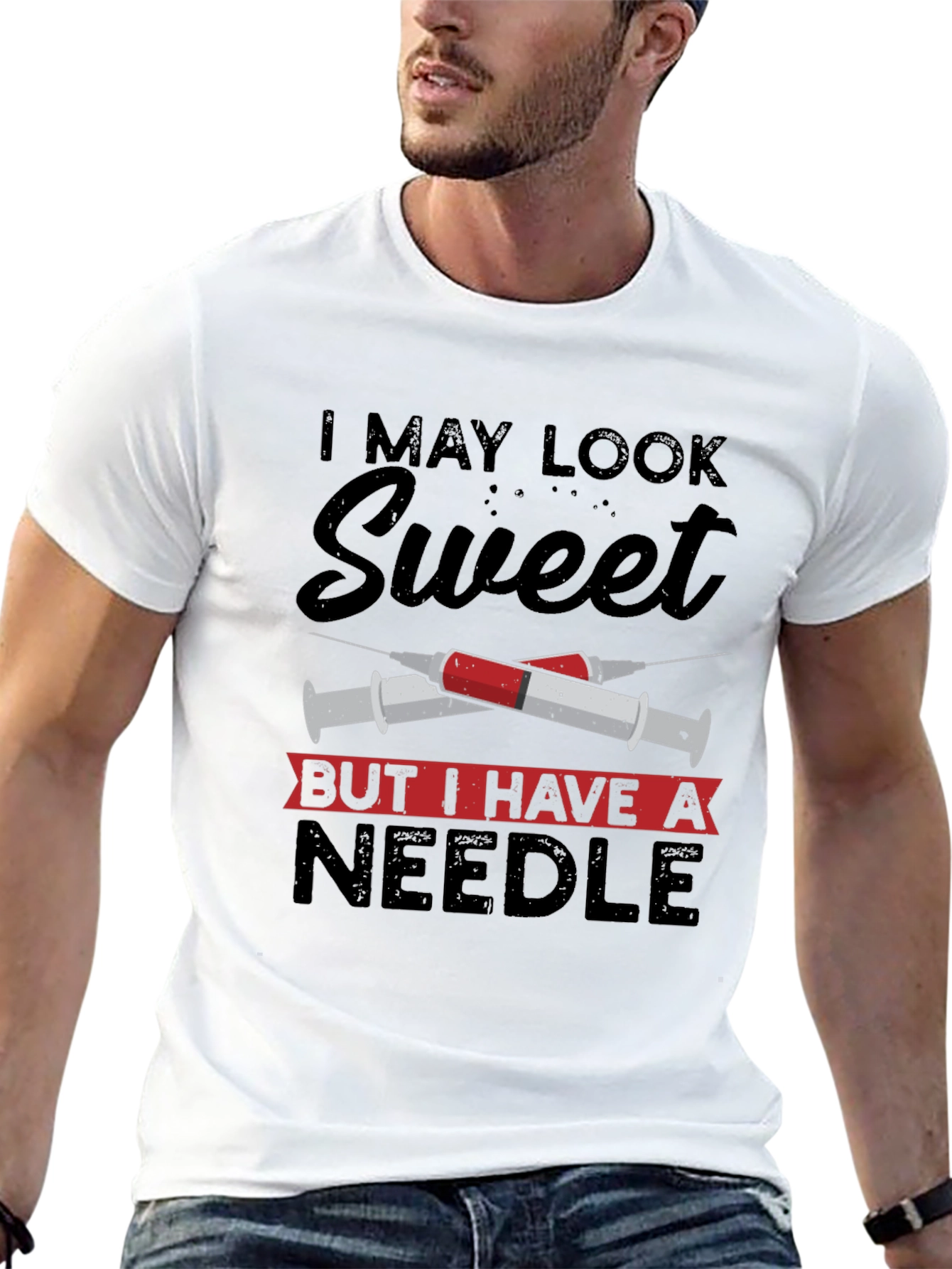 Sweet Needle Graphic Tee - Unisex Black T-Shirt