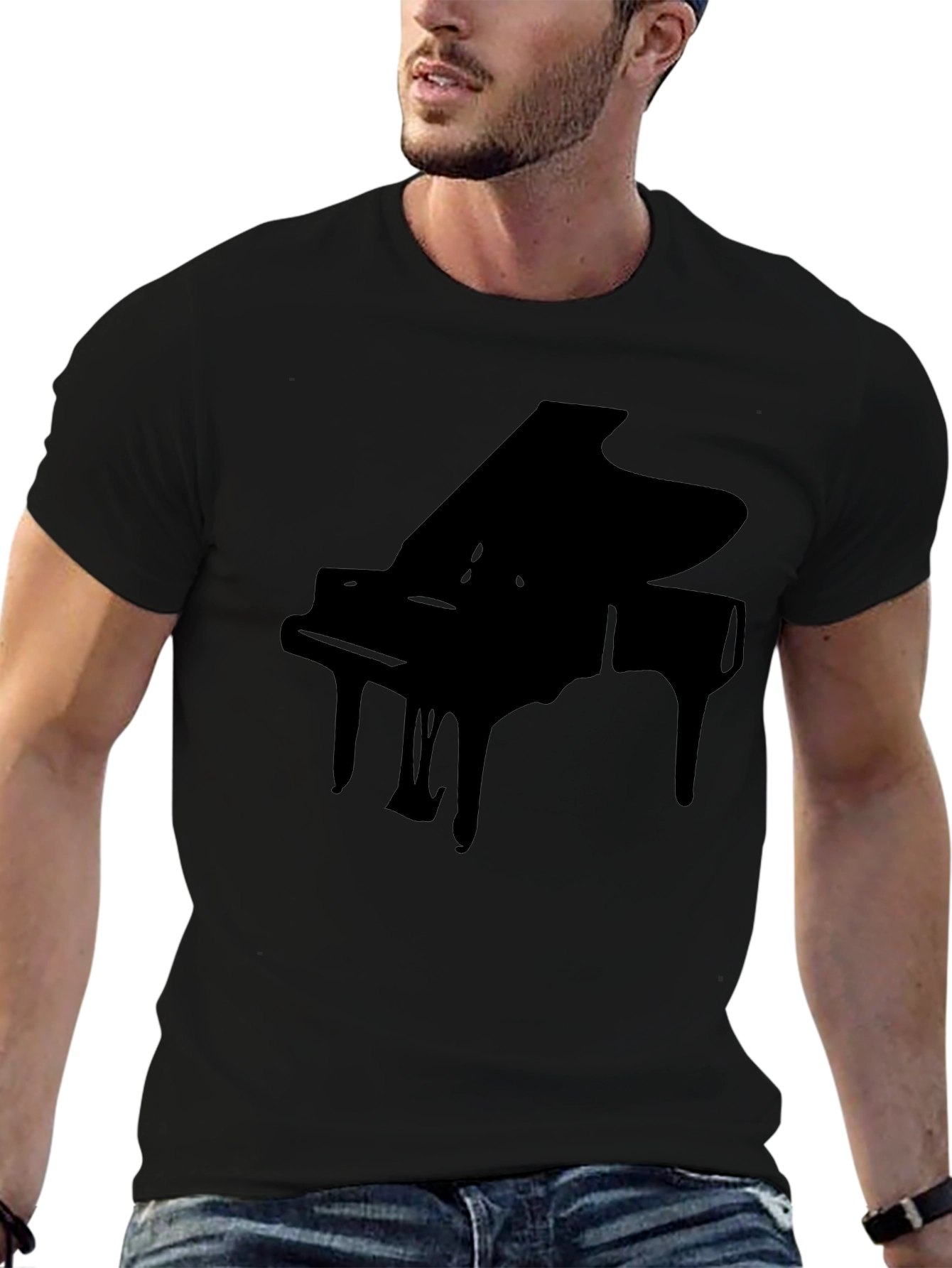Piano Graphic Black T-Shirt - Musicians Style