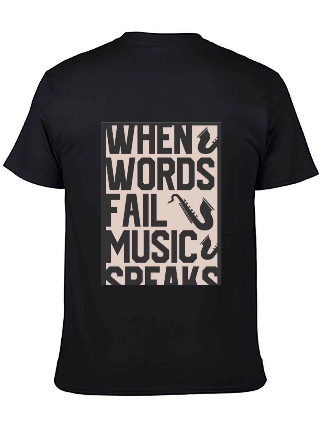 Music Speaks Graphic Tee - Black T-Shirt