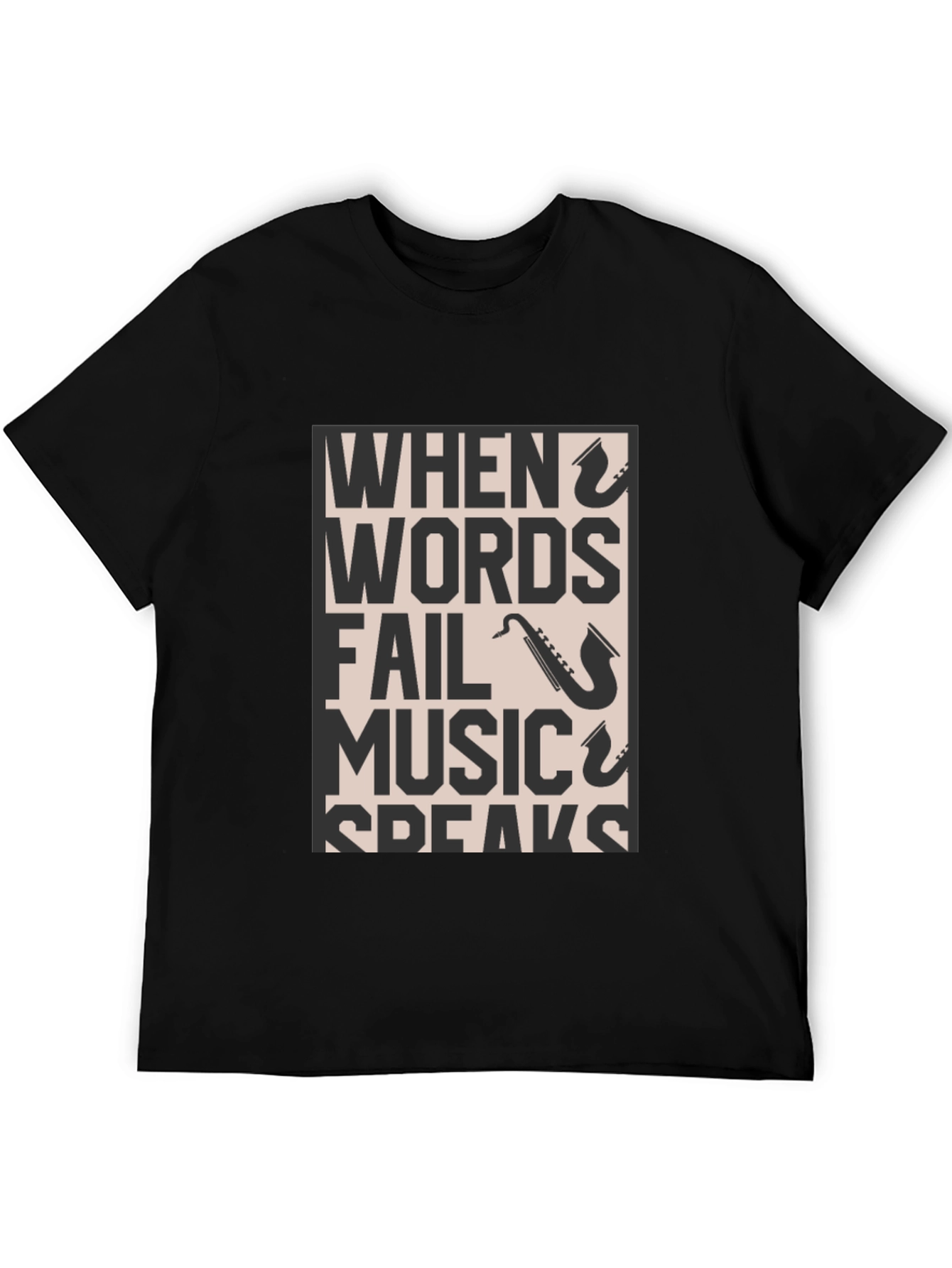 Music Speaks Graphic Tee - Black T-Shirt