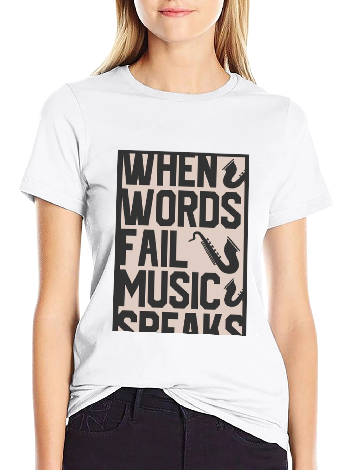 Music Speaks Graphic Tee - Black T-Shirt