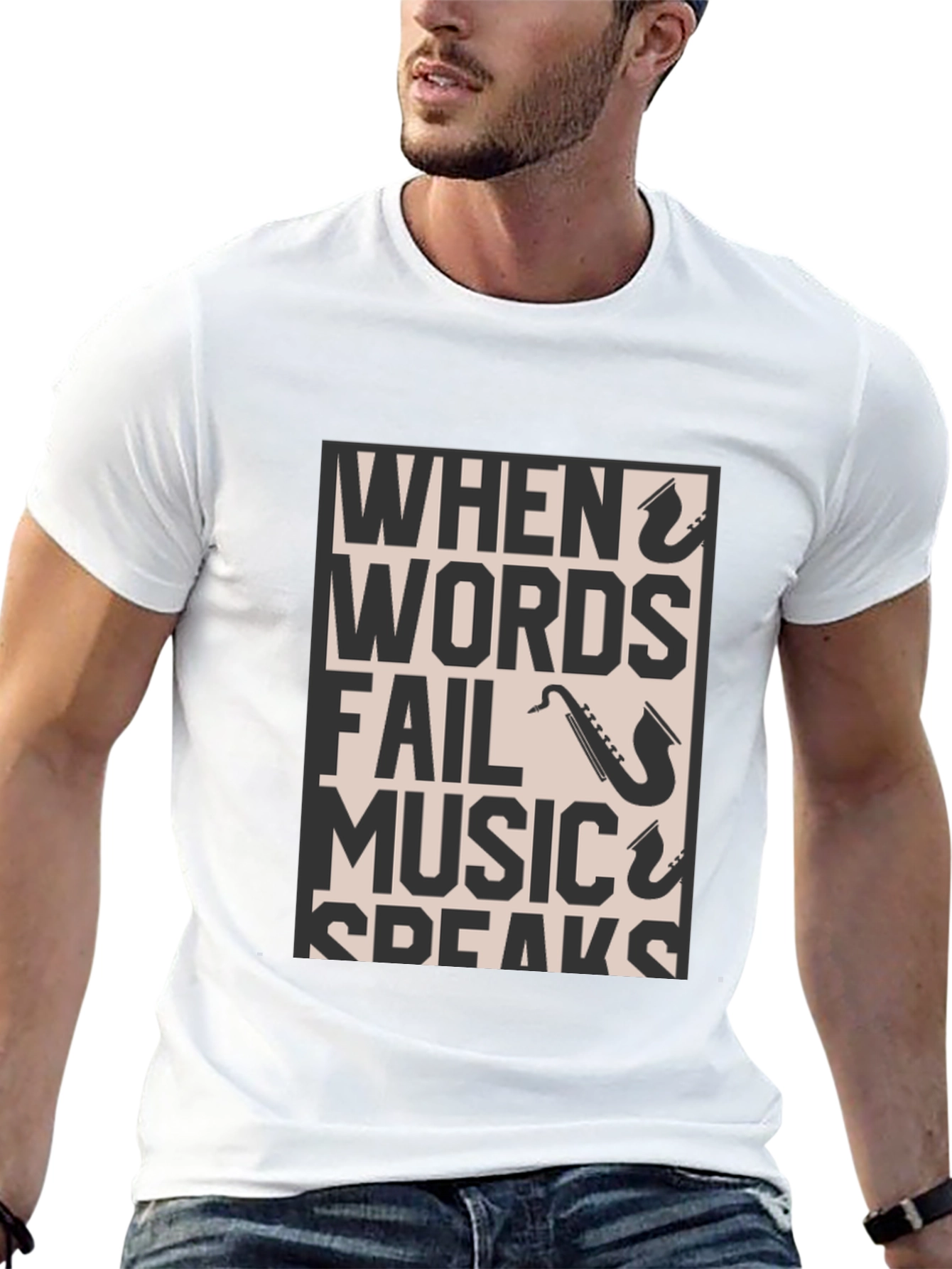 Music Speaks Graphic Tee - Black T-Shirt