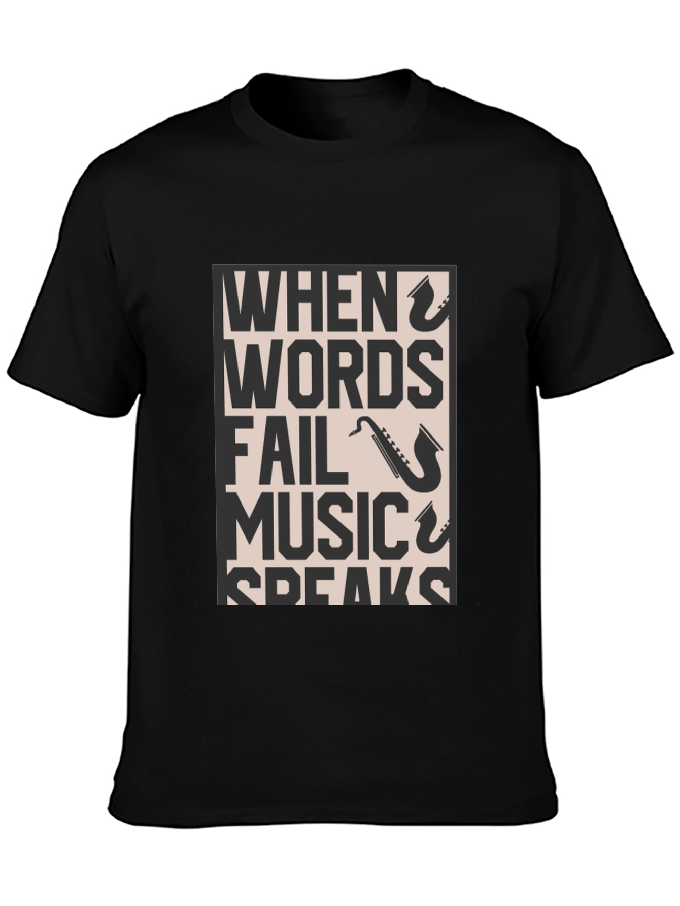 Music Speaks Graphic Tee - Black T-Shirt