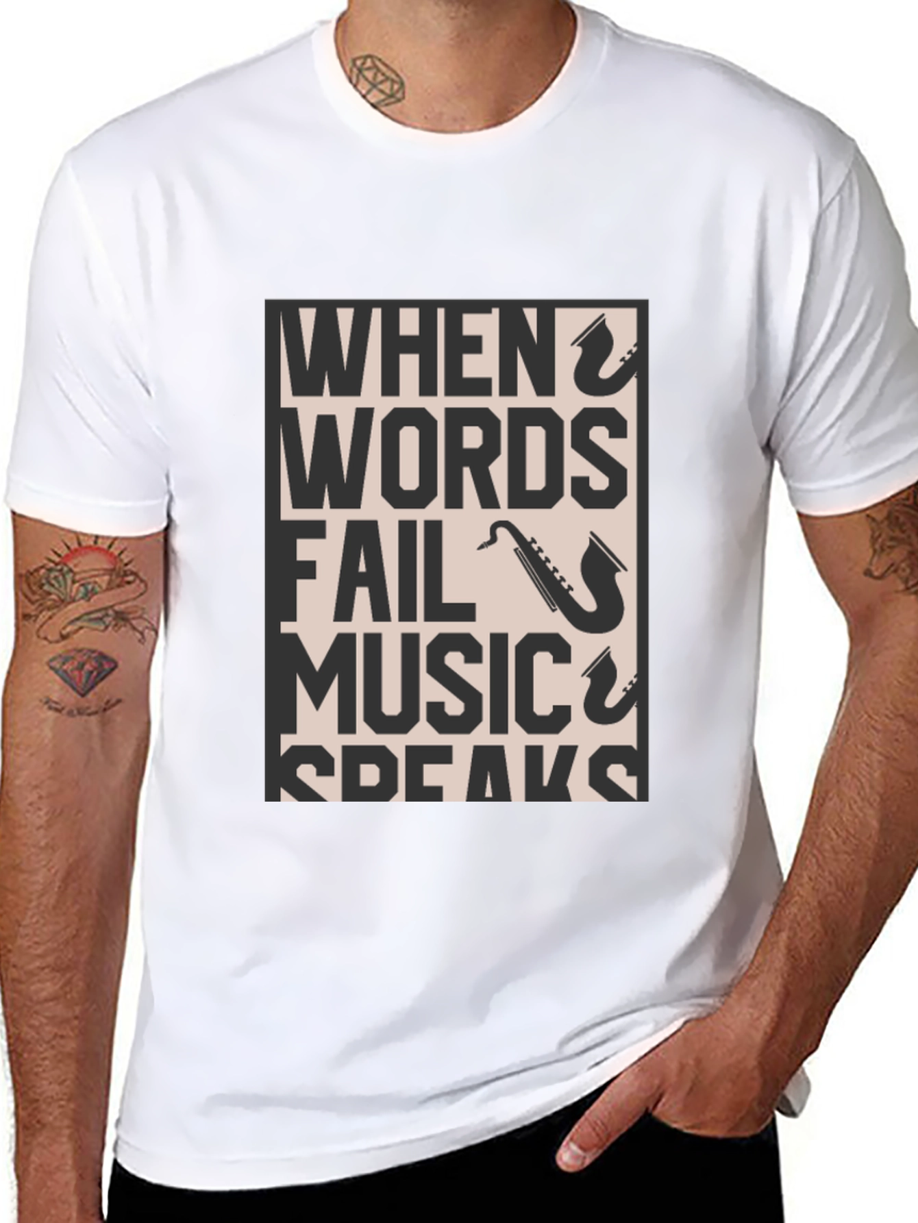 Music Speaks Graphic Tee - Black T-Shirt
