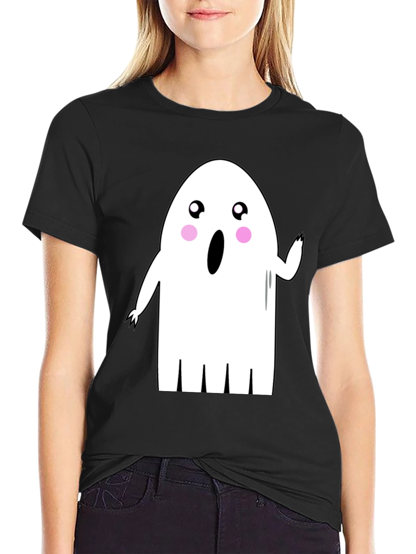 Cute Ghost Graphic Tee - Halloween Shirt