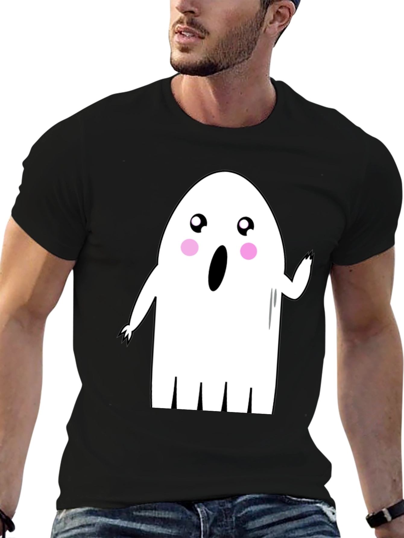 Cute Ghost Graphic Tee - Halloween Shirt