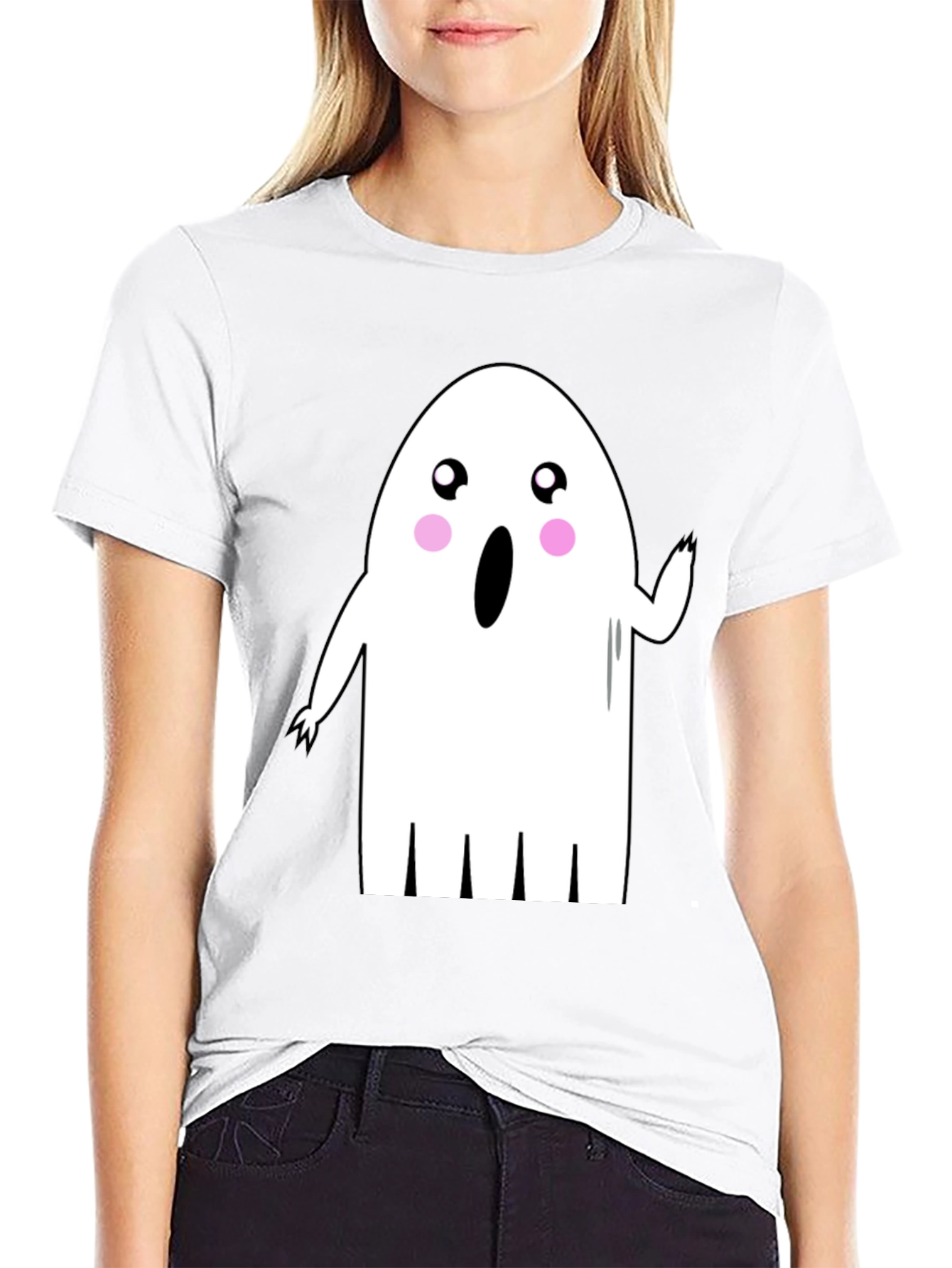Cute Ghost Graphic Tee - Halloween Shirt