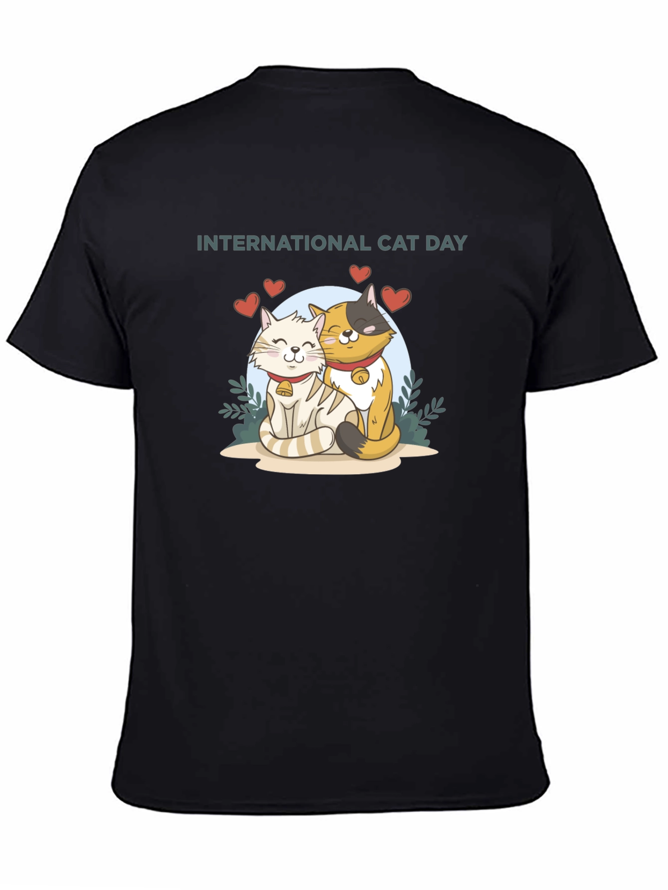 International Cat Day Black T-Shirt