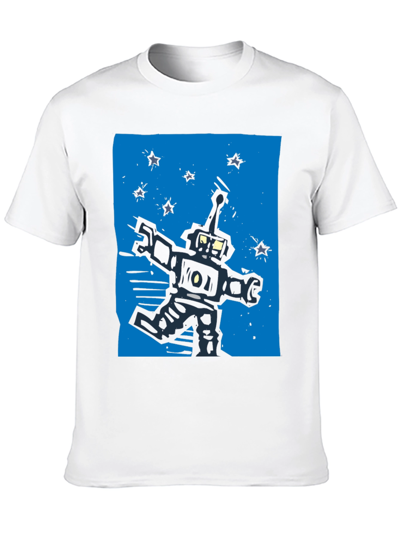 Retro Robot Graphic Black T-Shirt